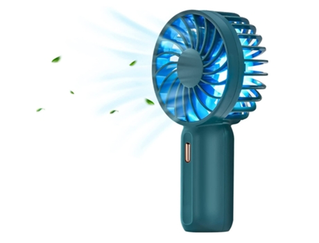 BISBISOUS Ventilador portátil Ventilador de Mano Velocidad Ajustable Ventilador de batería Recargable USB con 7 Luces LED Verdes Coloridas