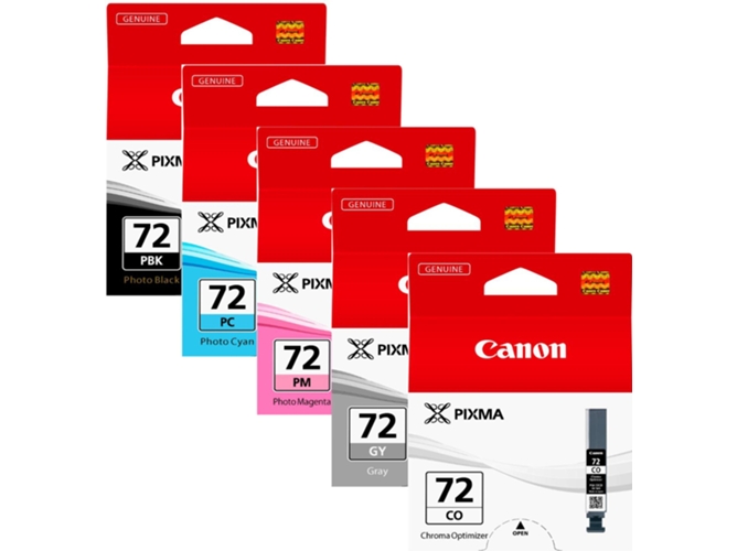 Pack de Ahorro de 5 Cartuchos de tinta Original CANON PGI-72 PH CORES para PIXMA PRO-10, PRO-10S, PIXUS PRO-10