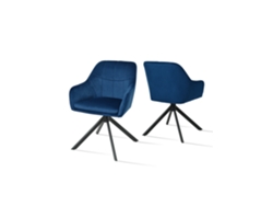 Sillas De Comedor Goeurvant 1437(pack De 2, Azul Prusiano, Terciopelo)