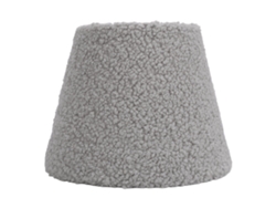 Pantalla De Lámpara De Mesa Redonda Cónica Decorativa De Felpa Suave E27 E14 Gris
