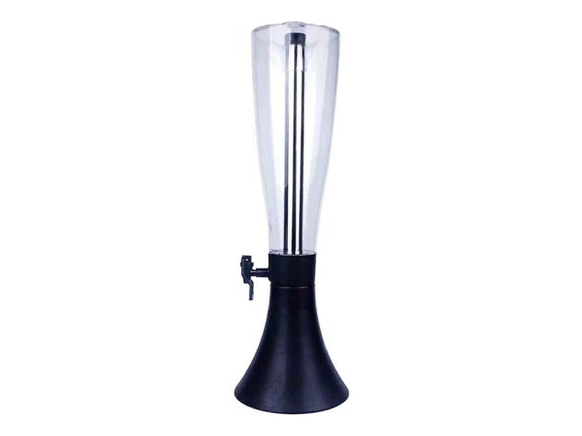 Barril de cerveza transparente de 4 litros con tubo de hielo de acero inoxidable extraíble y báscula.