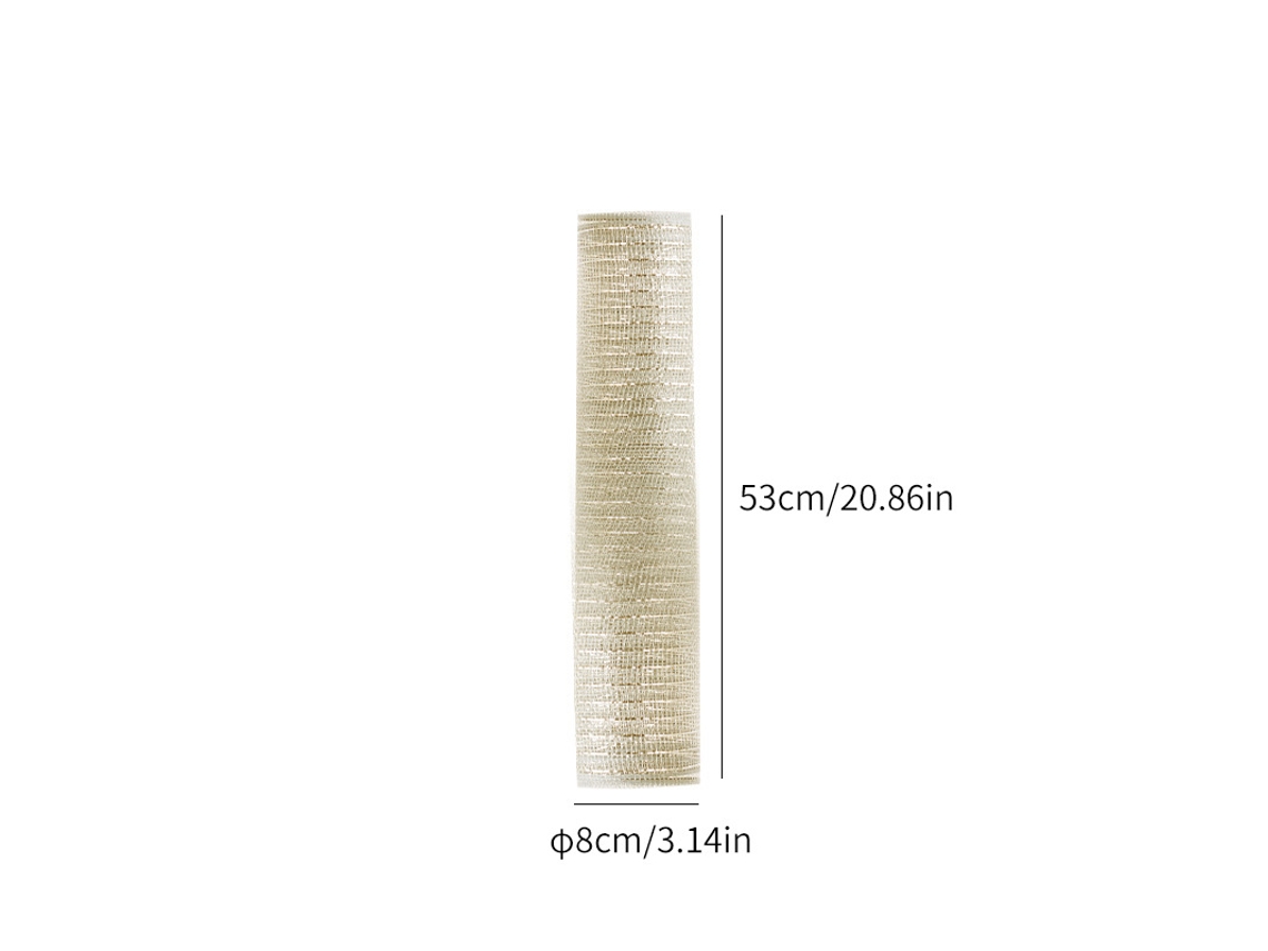 Adornos para árbol de Navidad, cintas, adornos navideños, malla de seda blanca de 26 cm Yunzii