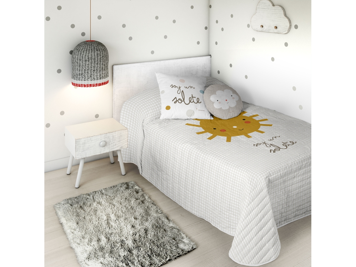 COLCHA BOUTI ESTAMPADA CAMA 105 ALGODÓN EXTRA SUAVE FABRICADO EN ESPAÑA SOLETE HACIENDO EL INDIO