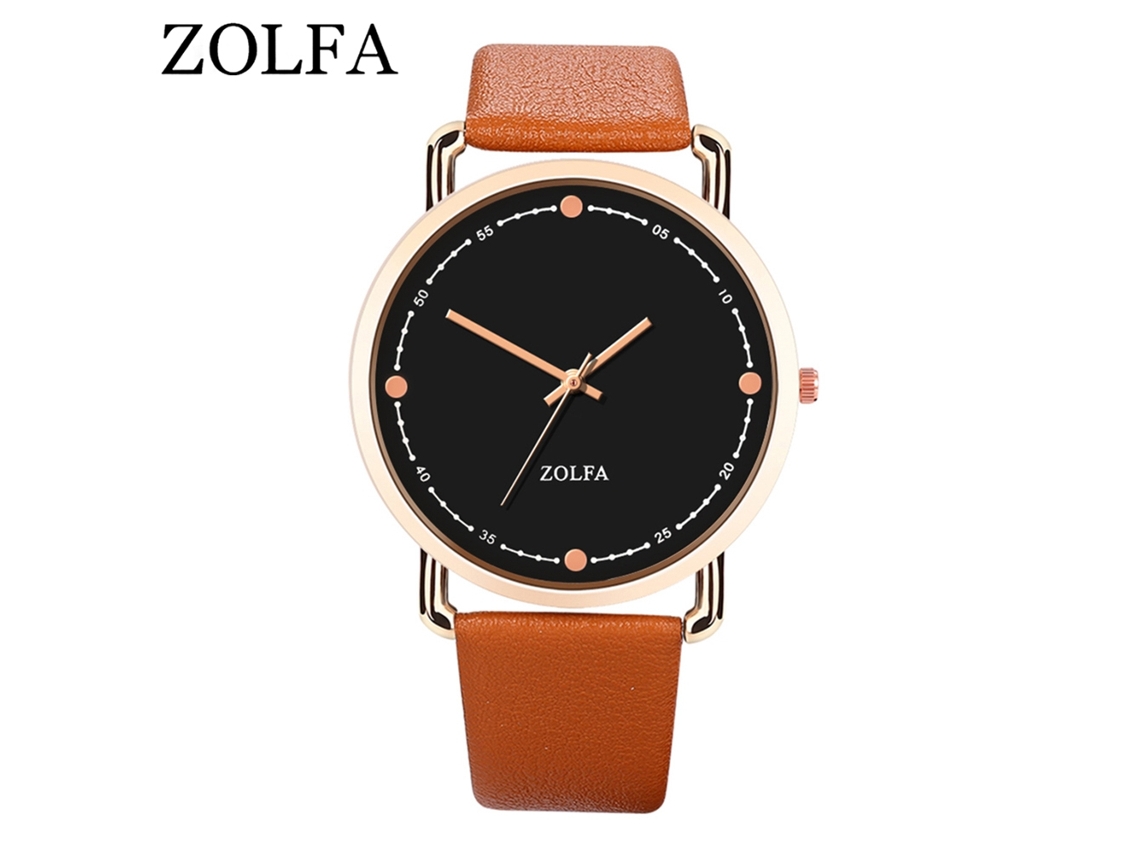 Reloj De Pulsera Para Hombre Con Correa De Pu Dial Redondo De Cuarzo Fashion (café)