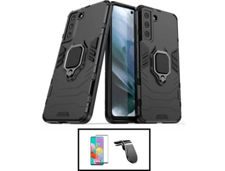 Kit Carcasa Militar Magnética + Protector de Pantalla + Soporte de Auto Samsung Galaxy S22+ 5G G4M Negro