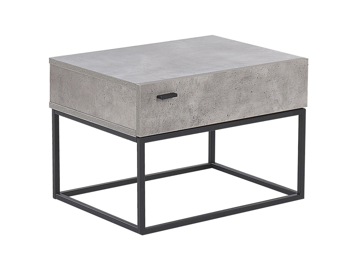 Mesa de noche de 1 cajón BELIANI Cairo de Tablero de fibra Gris 55x41x39