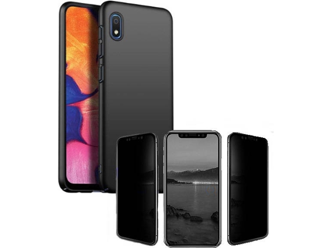 Kit Carcasa y Protector Privacy Samsung Galaxy A10 SlimShield Negro