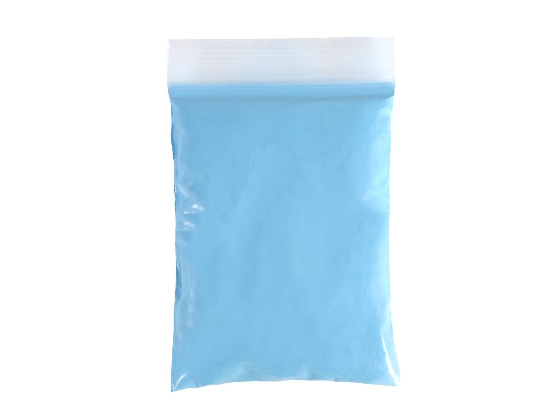 Polvo Fluorescente Azul Para Manualidades De Uñas Con Propiedades Luminiscentes Circulares.