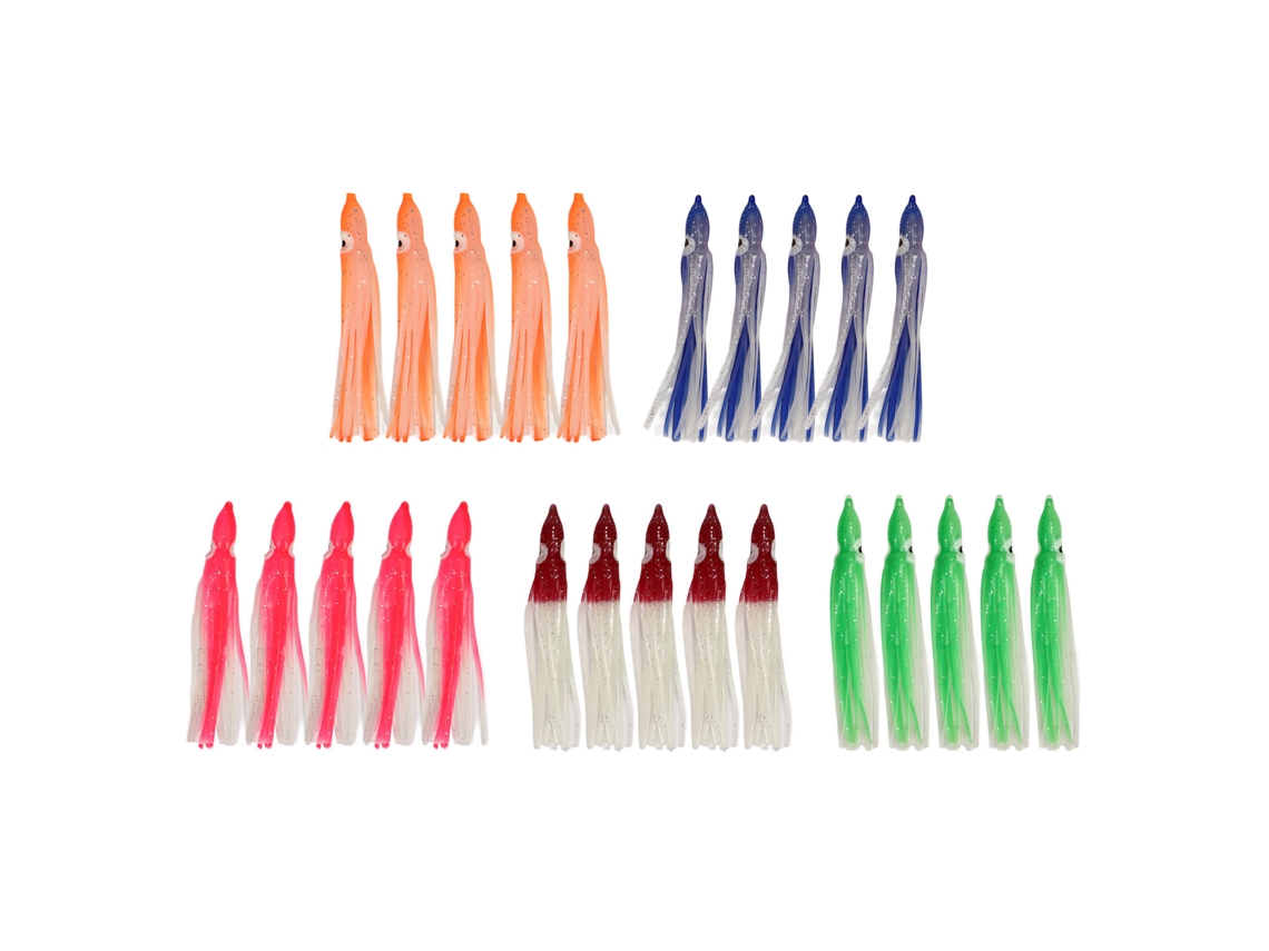 25 Señuelos De Pesca De Silicona Luminosa, Diseño Vívido, Resistentes A Las Mordeduras, 9 Cm, Para Salmón.