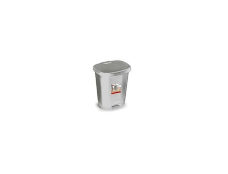Cubo de Basura con Pedal PLASTIC FORTE 1230712 (Aluminio - 10 L - Plateado - Plata)