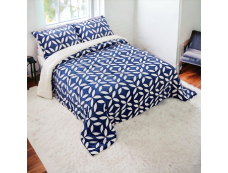 TIENDA EURASIA Edredón Nórdico con Borreguito y Funda Almohada 180 x 240 cm Azul