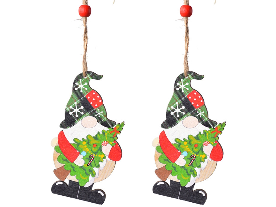 Adorno de Navidad KKVOGMLE Adornos Colgante Decoración Madera Marrón