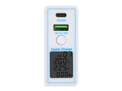 Cargador De Pared Usb-c Pd Qc 3.0 De Doble Puerto Con Pantalla Y Botón, Carga Rápida De 45 W Para Teléfonos Móviles Y Tabletas.