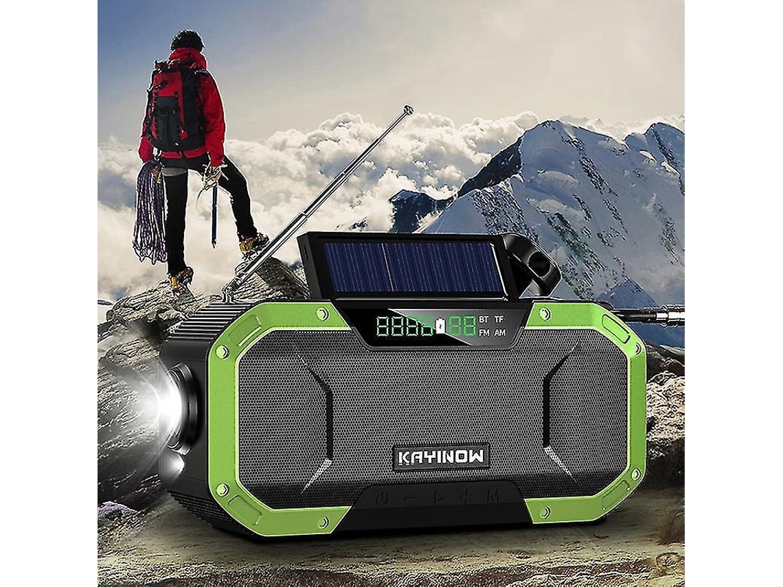 Coluna 6 Colors Multifunctional BluetoothRadio Solar Hand Crank Dynamo Powered Ipx6 Weather Radio