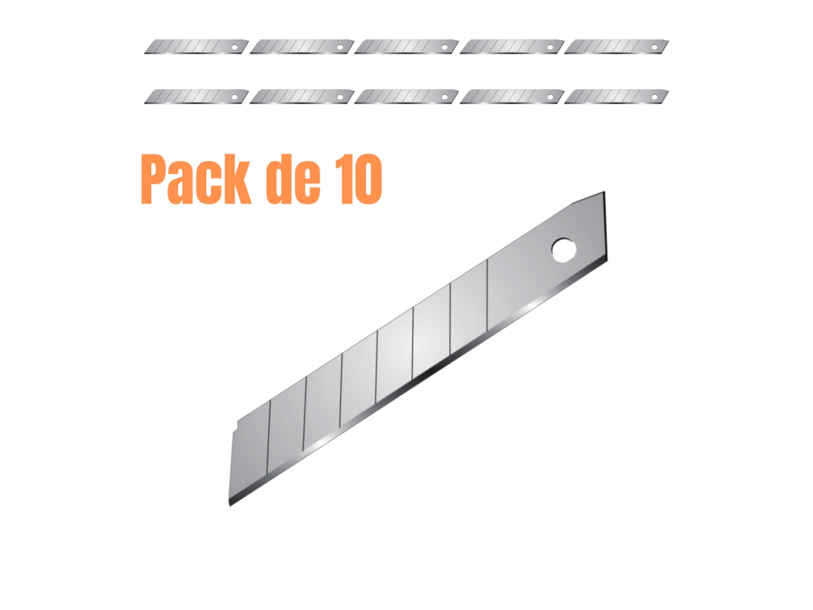 Paquete de 10 cuchillas trapezoidales L.60mm