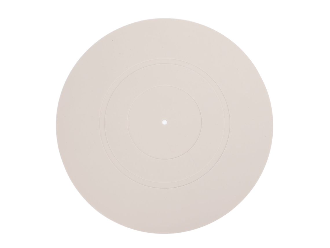 Paño De Goma Antideslizante Y Antiestático Para Tocadiscos Universales, 30 Cm, Color Beige.