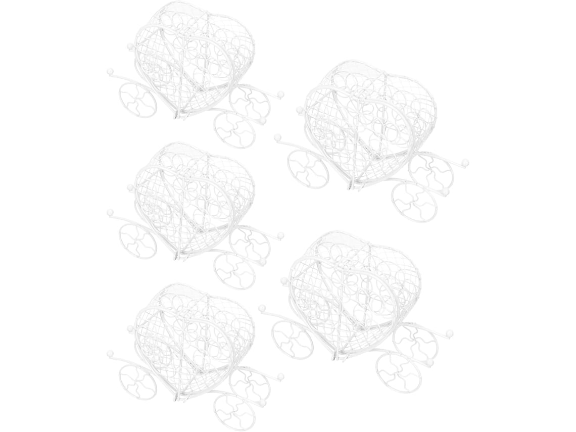 Conjunto De 5 Caixas De Doces Brancas, Criativas E Elegantes, Em Formato De Coração E Flor.