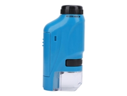 Microscopio portátil para niños, mini microscopio de mano de alta definición con batería para estudiantes, color azul Chennnls