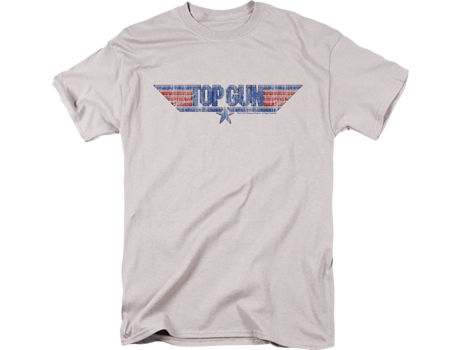 Camiseta Unisexo DEEPSTONE Vintage Movie Logo Top Gun Plata (XXXL)