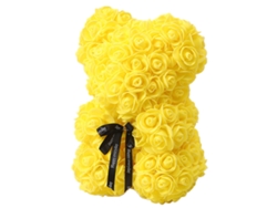 Osito de Rosa Artificial, Adorno para San Valentín (Amarillo) KOFIHETY