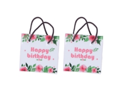Bolsas De Regalo En Miniatura Con Asa, Estampado De Letras Y Flores Para Casa De Muñecas, 2 Unidades