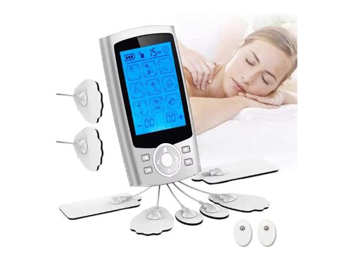 Estimulador Muscular Tens (plateado) Con 36 Modos: Electroestimulación, Acupuntura Y Masaje Corporal.