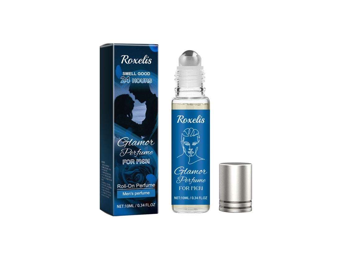 Perfume en roll-on para hombre Roxelis con feromonas, importado, aroma a océano.