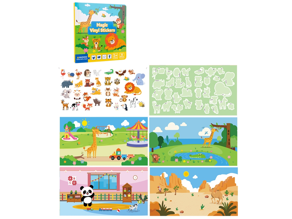 (estilo 1) Libro De Rompecabezas De Dibujos Animados Adecuado Para Niños, Con Pegatinas Reutilizables.