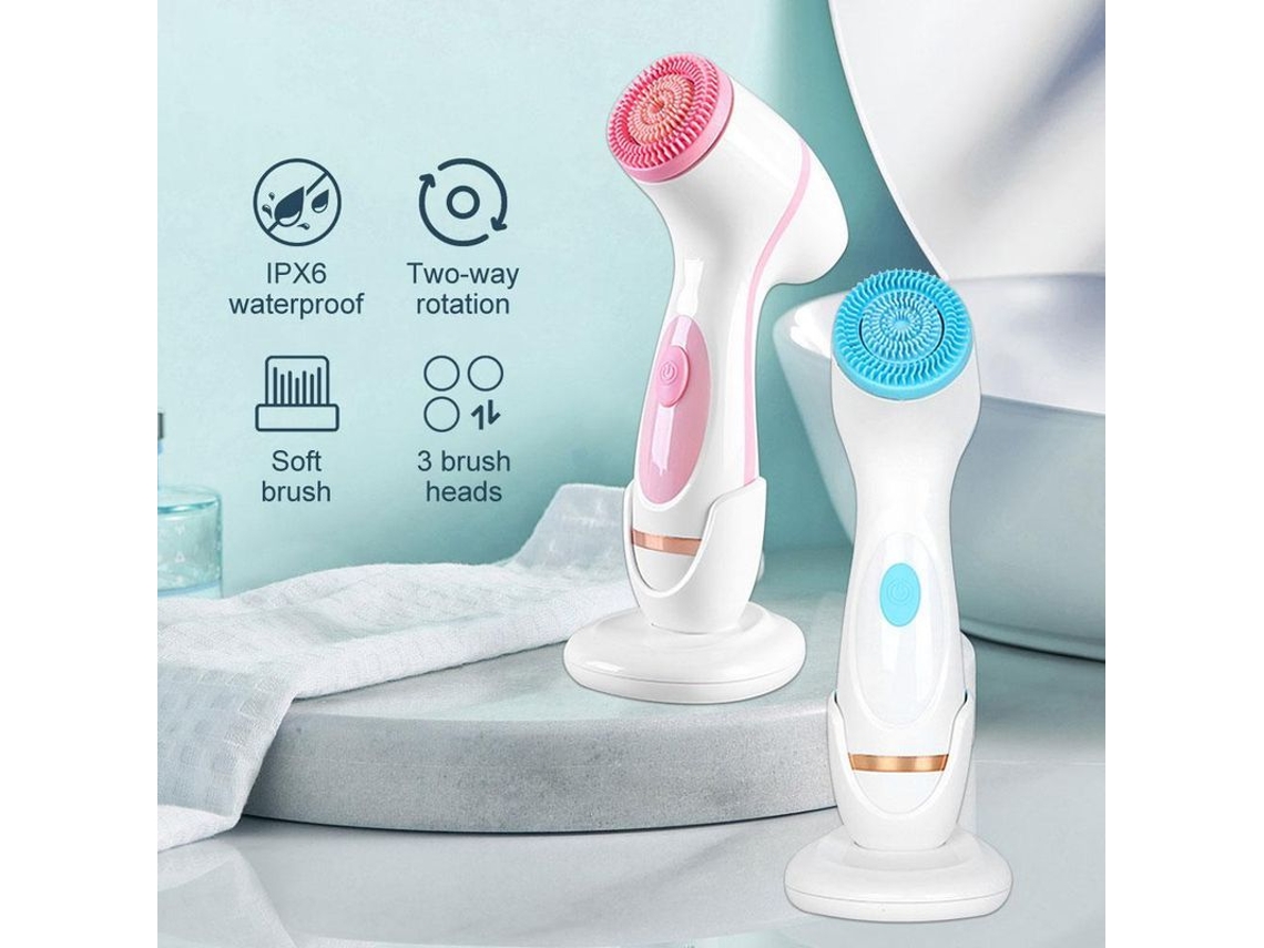 Cepillo De Limpieza Facial Eléctrico 3 En 1, De Silicona, Giratorio, Limpieza Profunda, Masajeador Resistente Al Agua, Pyf