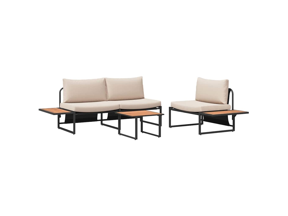 Maison Exclusive - Conjunto De Comedor De Jardín 3 Pcs Taupé Acero