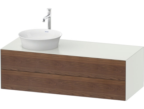 DURAVIT Tulip blanco, mueble de baño colgado en la pared, ancho 1300 x fondo 550mm, con 2 cajones, con tecnología tip-on, WT4987L