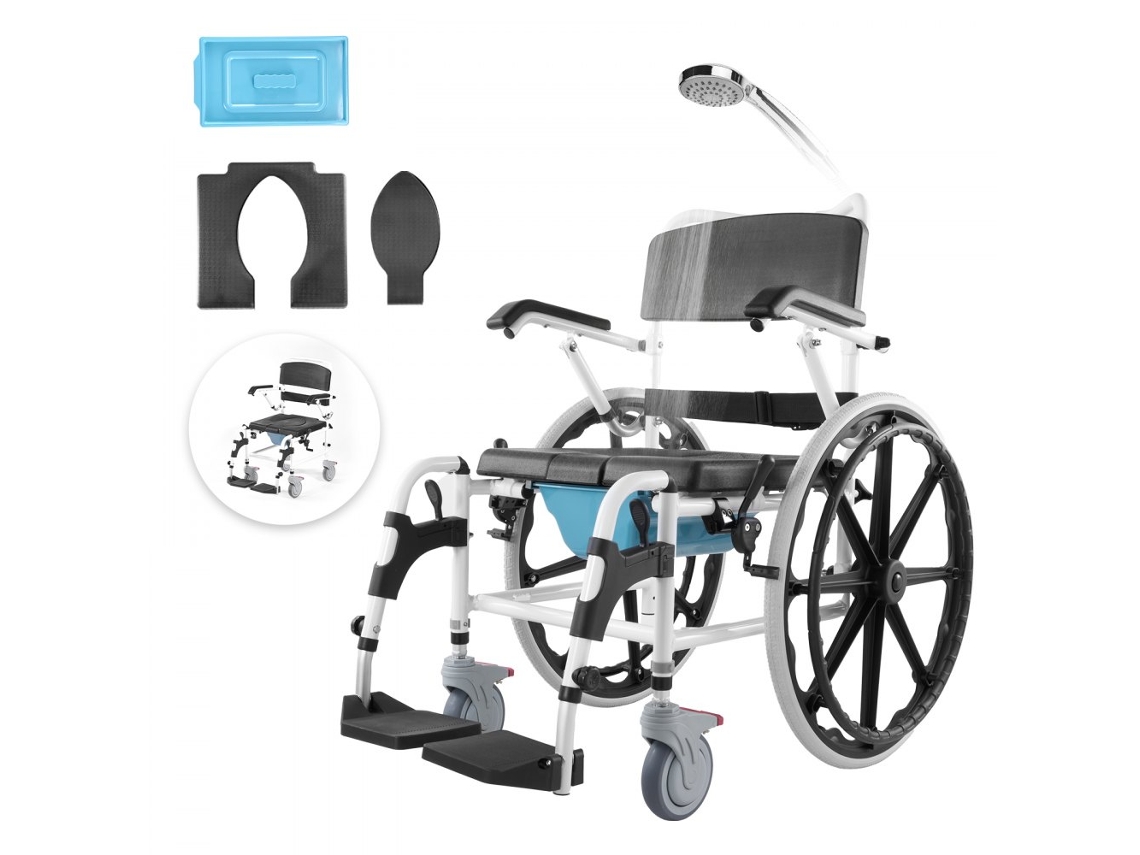 Silla Higiénica 4 En 1 Con Ruedas, Asiento Removible Y Respaldo Tekmaquinas
