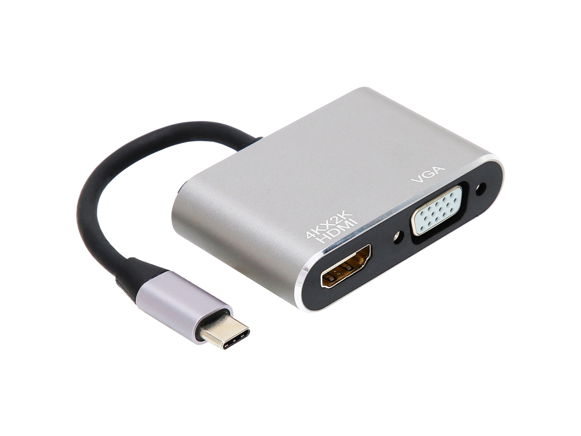 Adaptador Divisor Hembra De Interfaz Multimedia Usb-c A Vga Hd Para Diferentes Aplicações E Usos