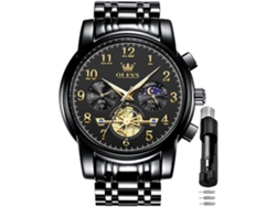 Reloj De Cuarzo Clásico Masculino Reloj Luminoso A Prueba De Agua Con Esfera Grande Negroyuysan