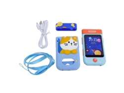 Brinquedo Telefone Inteligente Para Crianças 2.8 Polegadas Câmera Flip 180° 1080p Azul Gato