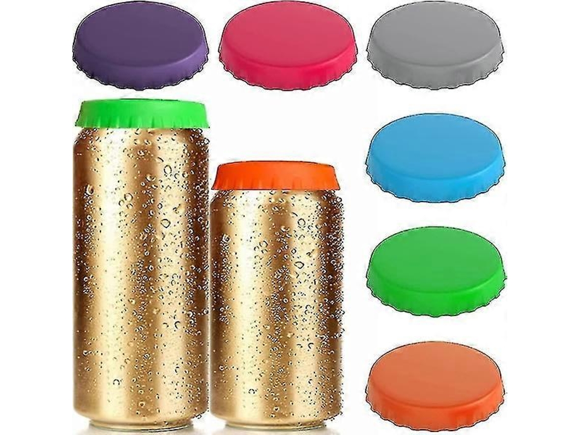 Taparos Reutilizables De Silicona Para Latas De Bebidas, 6 Unidades, Ajustan A Latas Estándar, Multicolor