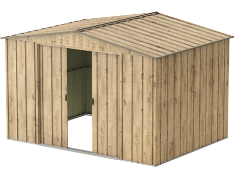 Caseta Jardín - Top Hercules 10x8 - Metal - Color Imitación Madera DURAMAX