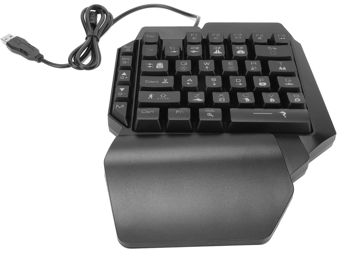 Teclado para juegos con retroiluminación RGB, diseño ergonómico y apto para usar con una sola mano. SFUSHOS