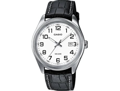 Reloj CASIO Hombre (Cuero - Negro y Plateado)