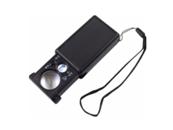 Lupa de joyería con luz LED, lente acrílica, 30x/60x, portátil
