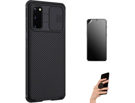 Kit Carcasa, Protector Y Soporte Samsung S20 Plus Ultimatte Nillkin Camshield