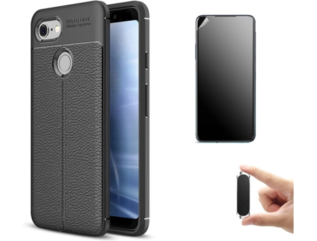 Kit Carcasa, Protector Y Soporte Google Pixel 3 Ultimatte Rugged Leather Negro
