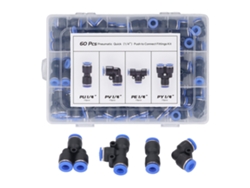 Kit De Racores Neumáticos De Empuje Con 60 Piezas - Diámetro Exterior De 1/4 De Pulgada