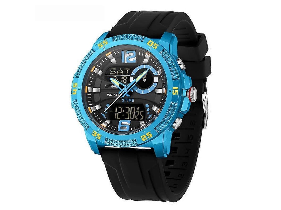 Reloj electrónico Sanda 3372 con cronógrafo y alarma, con doble pantalla, resistente al agua y luminoso, ideal para deportes al aire libre Hengrongshen