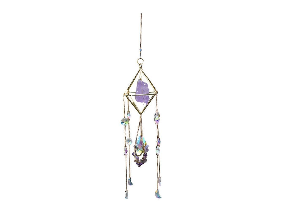 Colgante de cristal para atrapasol, carillón de viento arcoíris, decoración navideña para árbol de exterior.