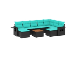 Maison Exclusive - Conjunto De Sofá De Jardín De 10 Piezas Con Cojines, De Poliratán Negro
