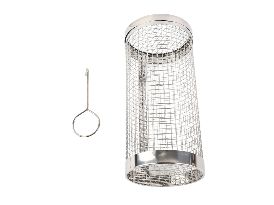 Cesta Para Barbacoa De Acero Inoxidable, Resistente Al Calor, Anti-morado, Con Gancho, 20 Cm, Para Camping Y Fiestas.