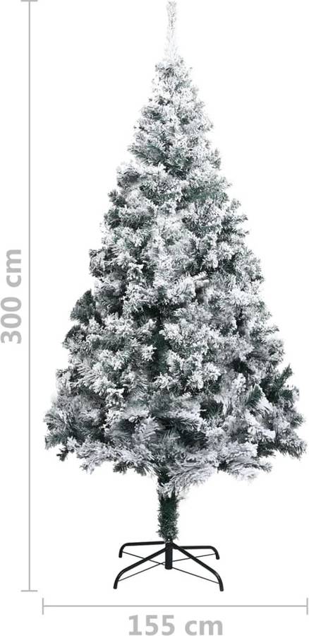 Árbol de Navidad VIDAXL Extra Grande Nieve flocado (Verde - 155x300 cm)