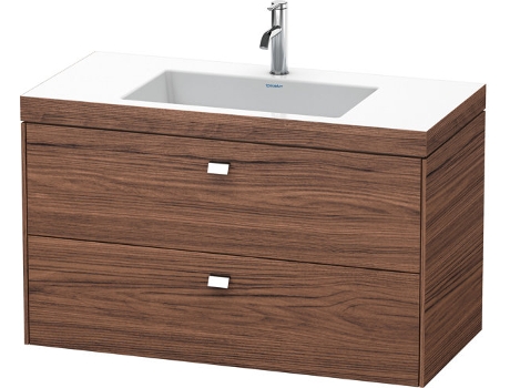 Lavabo para muebles DURAVIT Brioso c-bonded con subestructura de pared 100,0x48,0 cm 2 cajones incl. hueco para sifón y faldón sin rebosadero co
