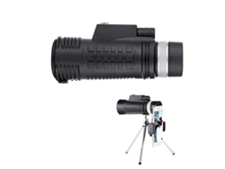 Telescopio monocular 40x60 Bak4 Prism, impermeable, HD, para observación de aves, senderismo y conciertos (negro)